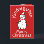 Snowman Kindergarten Weihnachtsaktivitäten Rote Ak Feiertagskarte<br><div class="desc">Diese lustige rote Weihnachtskarte zeigt einen niedlichen Schneemann vorne mit Kindergarten und fröhlichen Weihnachten in Weiß. In einer Aktivität, die Ihre Schüler abschließen können, wie viele Schneemänner können sie zählen? Ein wenig Arbeit für Eltern und Lehrer, da ich sie nicht für Sie gezählt habe! Auf der Rückseite ein überwältigendes Muster...</div>