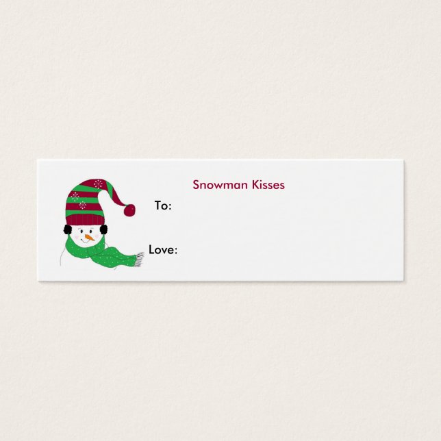 Snowman Kisses - Geschenk Tag (Vorderseite)