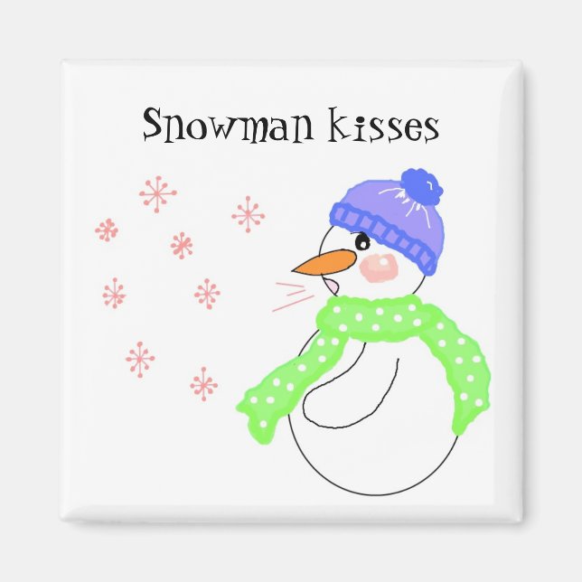 Snowman Kisses Magnet (Vorne)
