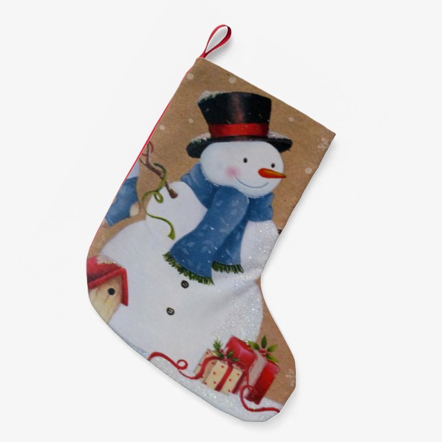 Snowman Kleiner Weihnachtsstrumpf (Vorderansicht (hängend))