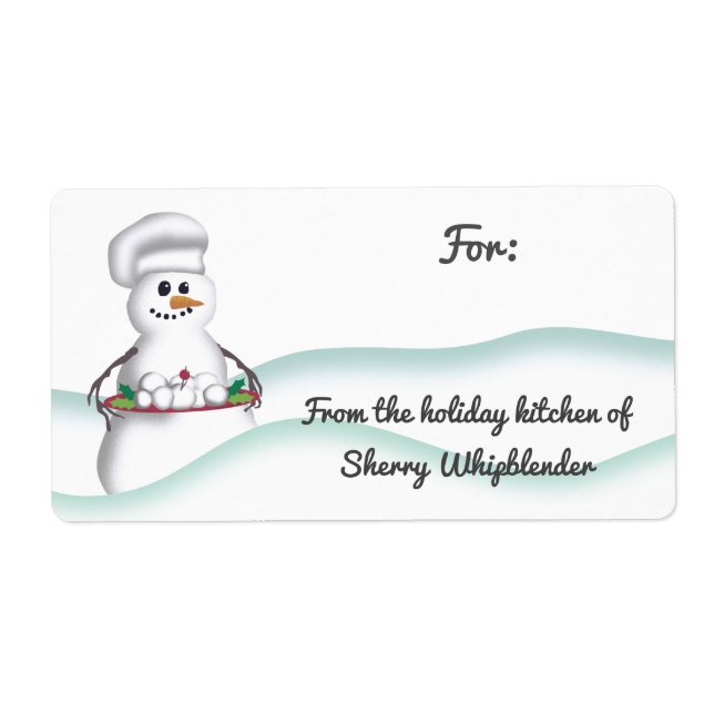 Snowman-Koch aus der Küche des Weihnachtsaufkleber (Vorne)