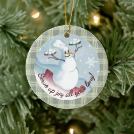 Snowman-Koch mit Schneebälle Weihnachtsschmuck