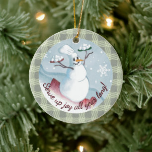 Snowman-Koch mit Schneebälle Weihnachtsschmuck