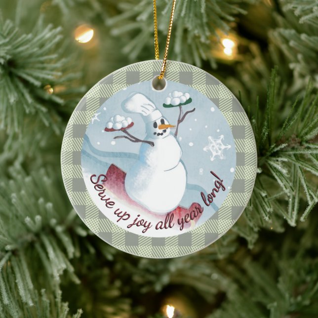 Snowman-Koch mit Schneebälle Weihnachtsschmuck (Baum)