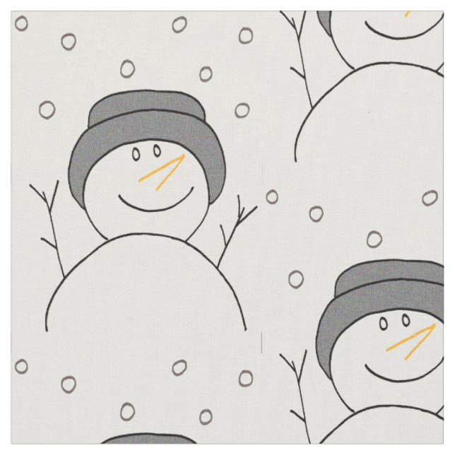 Snowman Lächeln Stoff (Nahaufnahme)