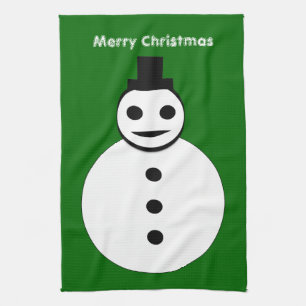 Snowman lächeln Weihnachten Anpassbare Küchenzahn Handtuch