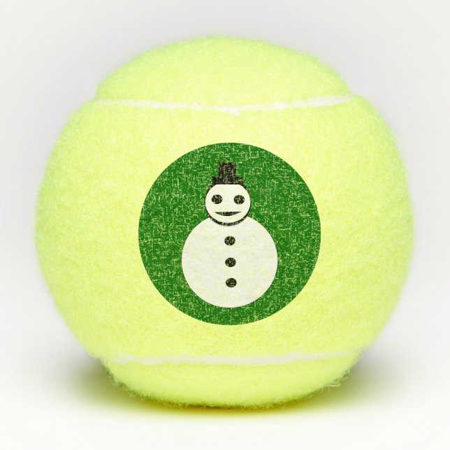Snowman lächelt Weihnachten Tennisbälle (Vorderseite)