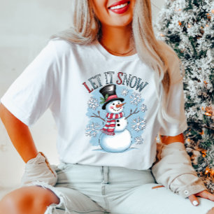 Snowman laissez-le neiger T-shirt hiver