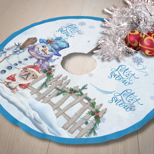 Snowman | Lass es Weihnachtsbaumrock schneien Polyester Weihnachtsbaumdecke (Von Creator hochgeladen)