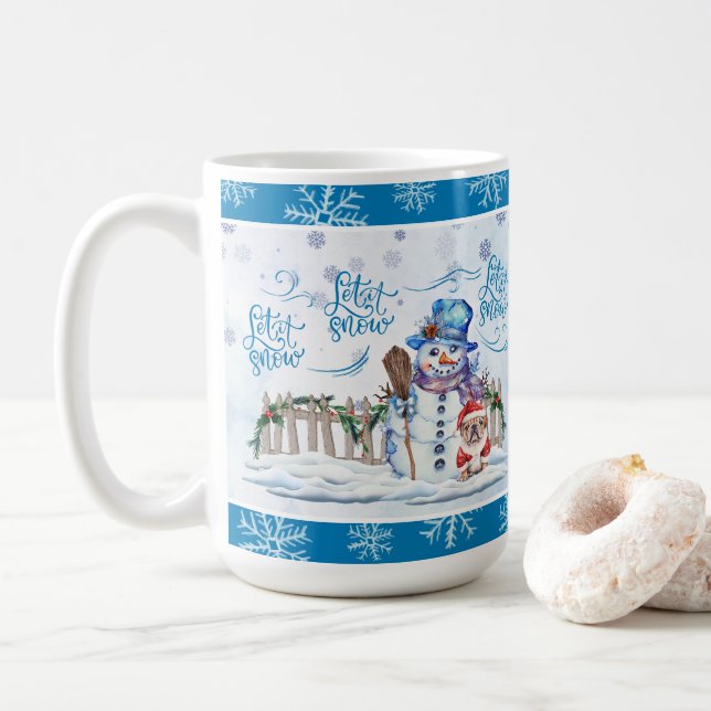 Snowman | Lassen Sie es Kaffeepause Tasse (Mit Donut)