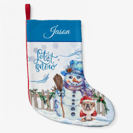 Snowman | Lassen Sie es Personalisiert schneien Kleiner Weihnachtsstrumpf