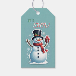 Snowman lässt es schneien geschenkanhänger