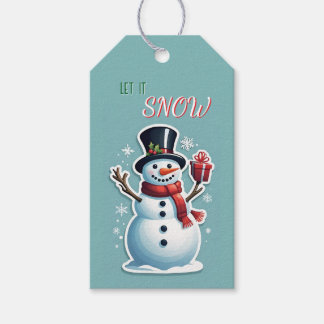 Snowman lässt es schneien geschenkanhänger