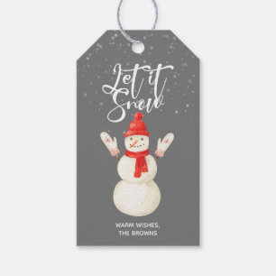 Snowman Let it Snow étiquette cadeau