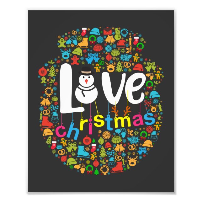 Snowman Liebe Weihnachtsdekorationen Fotodruck (Vorne)