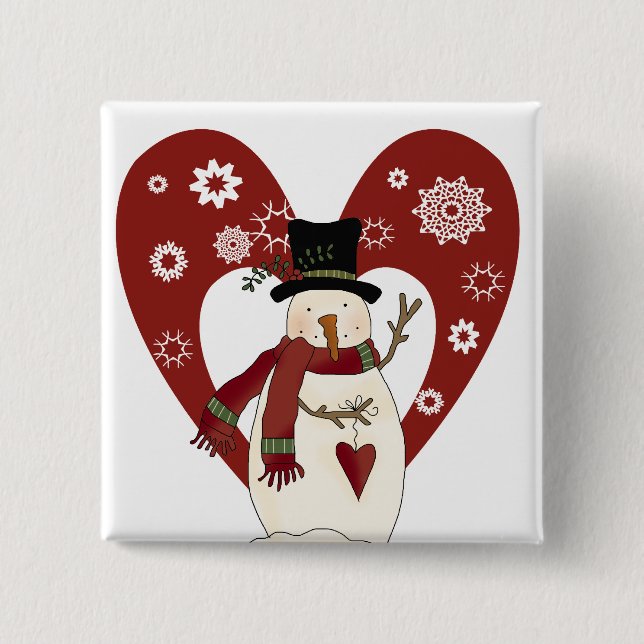 Snowman Lieben Schnee T - Shirt und Geschenke Button (Vorderseite)