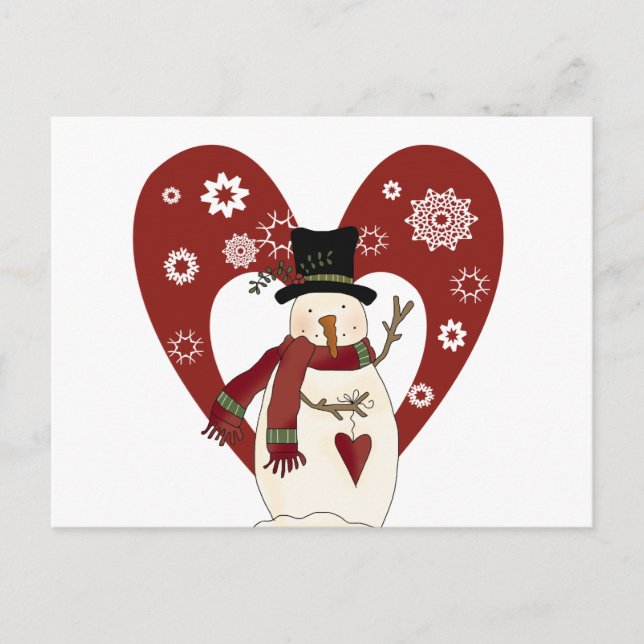 Snowman Lieben Schnee T - Shirt und Geschenke Postkarte (Vorderseite)