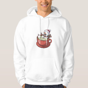 Snowman macht Bathub auf einem Matcha Drink Weihna Hoodie