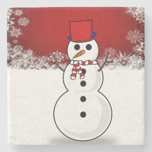 Snowman Marble Stone Untersetzer Weihnachten