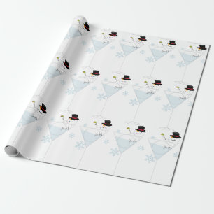 Snowman Martini Geschenkpapier