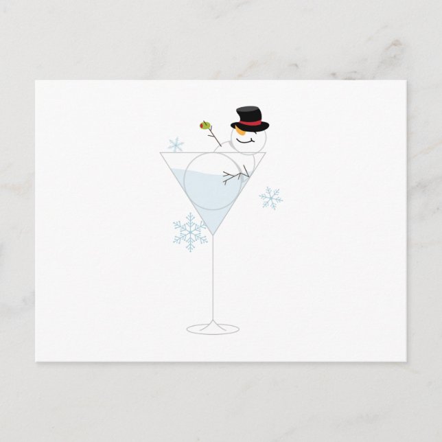 Snowman Martini Postkarte (Vorderseite)