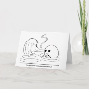 Snowman Meling dans Hot Tub Carte de voeux