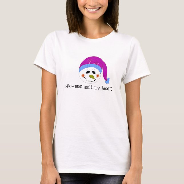 Snowman Melt Mein Herz T-Shirt (Vorderseite)