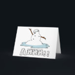 Snowman Melting Feiertagskarte<br><div class="desc">Genießen Sie dieses lustige und unterhaltsame Winterschneemann-Schmelzprodukt, das jeder genießen kann!</div>