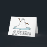Snowman Melting Feiertagskarte<br><div class="desc">Genießen Sie dieses lustige und unterhaltsame Winterschneemann-Schmelzprodukt,  das jeder genießen kann!</div>