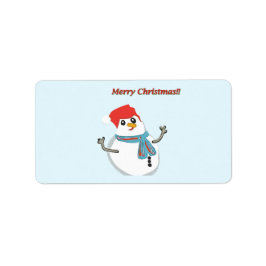Snowman. Merry Christmas. Adressaufkleber