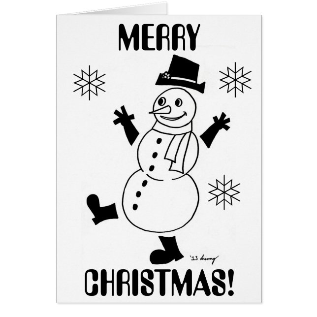 Snowman "MERRY CHRISTMAS" & Happy New Year Card (Vorne)