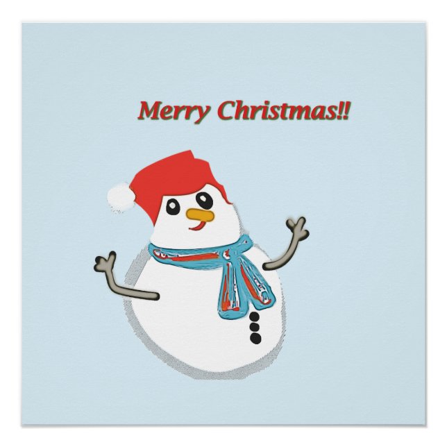 Snowman, Merry Christmas!! Poster (Vorderseite)