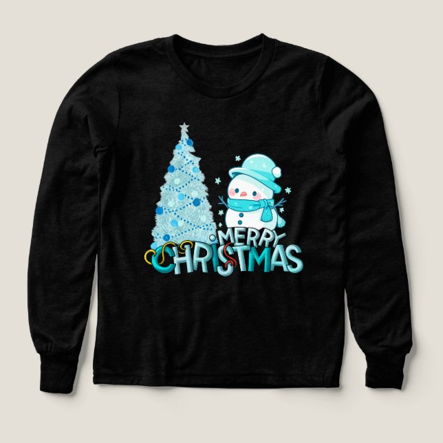  Snowman Merry Christmas Santa Tree Snow Tshirt (Design Vorderseite)