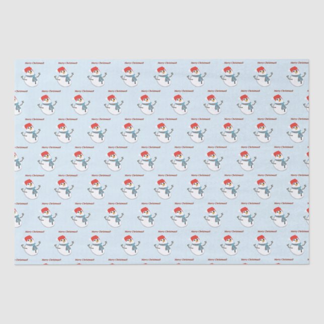 Snowman. Merry Christmas. Seidenpapier (Vorderseite)