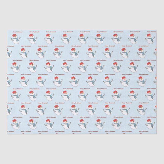 Snowman. Merry Christmas. Seidenpapier (Vorderseite)