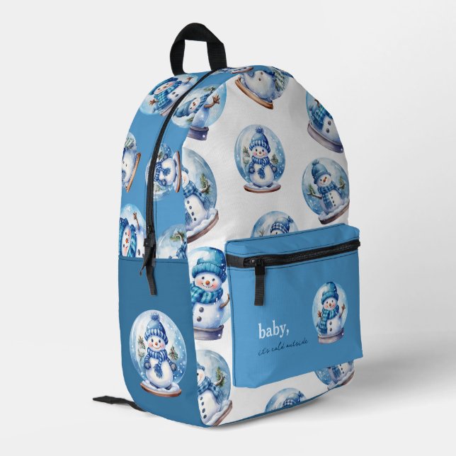 Snowman mignon Dans Snowball Enfants Sac À Dos (Coin arrière gauche)