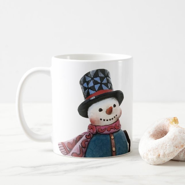 Snowman mit benutzerdefinierten Message-Tasse Kaffeetasse (Mit Donut)