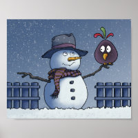 Snowman mit Bird