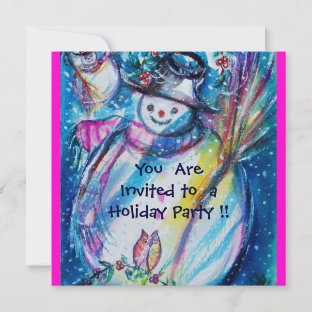 SNOWMAN MIT EIGENTUM , FERIENPARTEI EINLADUNG (Vorderseite)