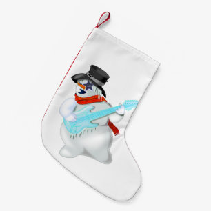 Snowman mit Gitarre Funny Weihnachtsweihnachtsmann Kleiner Weihnachtsstrumpf
