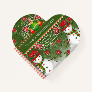 Snowman mit Holly Berries und DEINEM NAMEN auf GRE Notizbuch