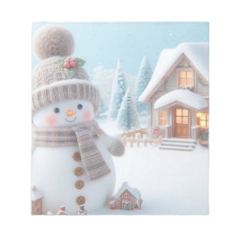Snowman mit MistletoChristmas Notepad Notizblock