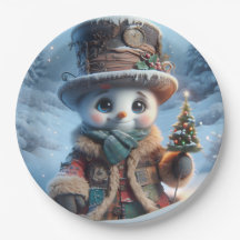 Snowman mit Neujahrsbaum, Weihnachten, Autor Nat