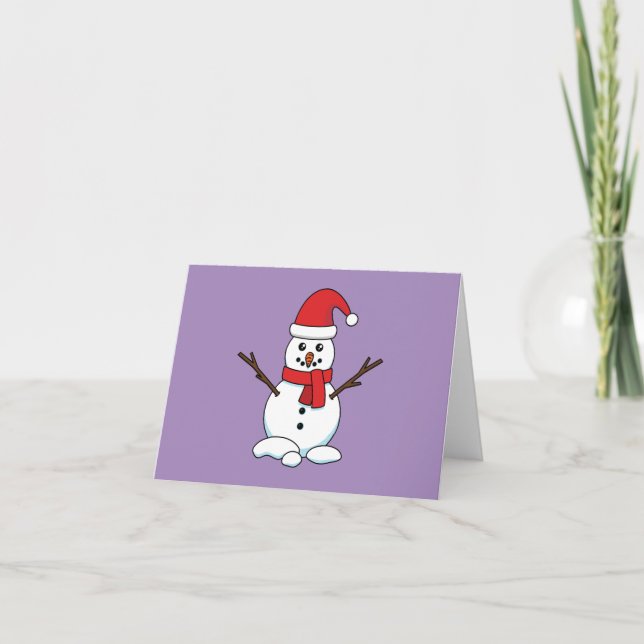 Snowman mit Red Bonnet und Scarf Karte (Vorderseite)