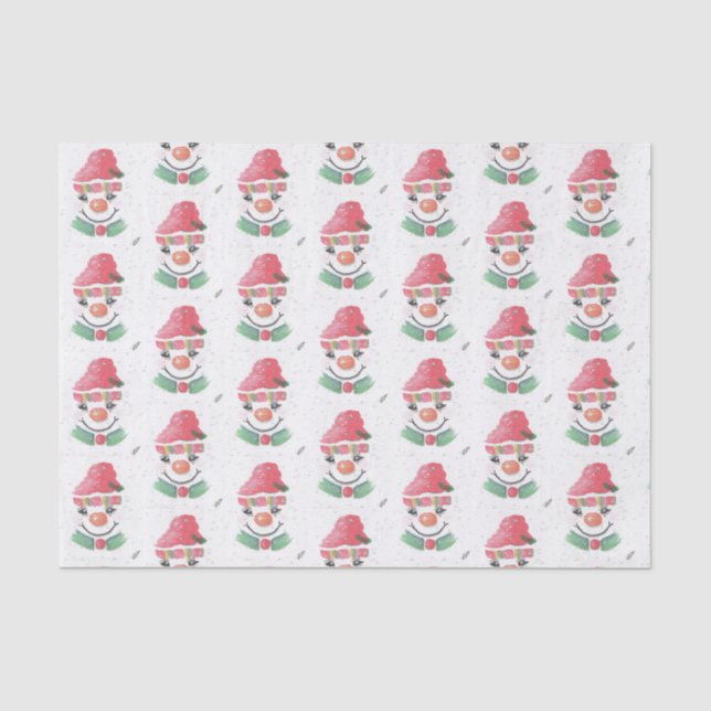 Snowman mit Red Cap Seidenpapier (Vorderseite)