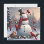 Snowman mit Roten Kardinälen Snowy<br><div class="desc">Schneemann mit Roten Kardinälen Snowy Holiday</div>