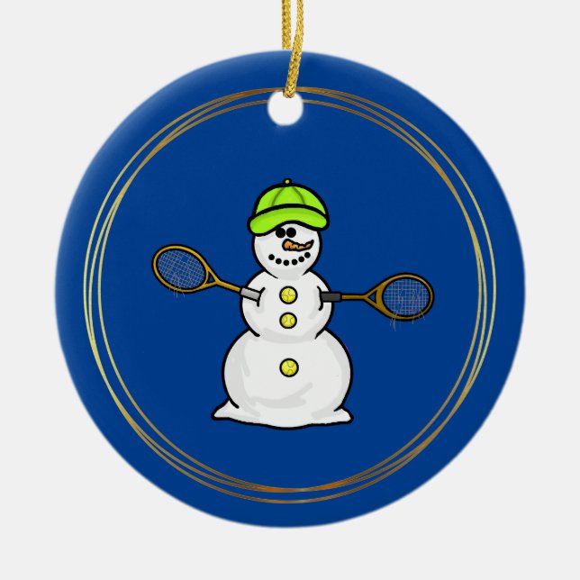 Snowman mit Tennis Rackets Weihnachtsschmuck (Vorne)