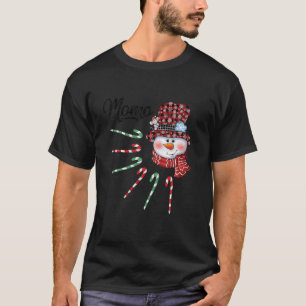 Snowman Momo Candy Cane Karierte Weihnachtsgeschen T-Shirt