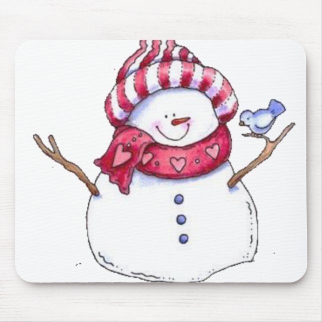 Snowman Mouse Pad Mousepad (Vorne)