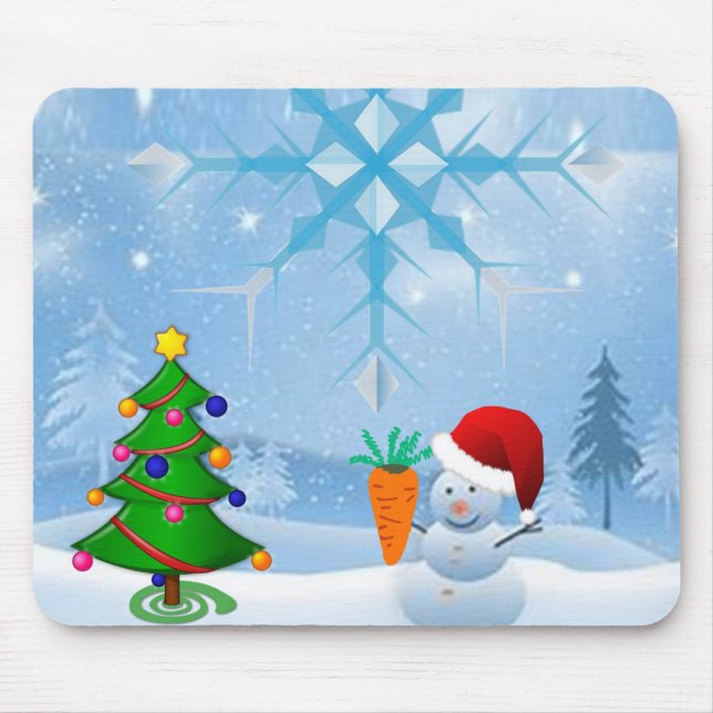 Snowman Mouse Pad Mousepad (Vorne)